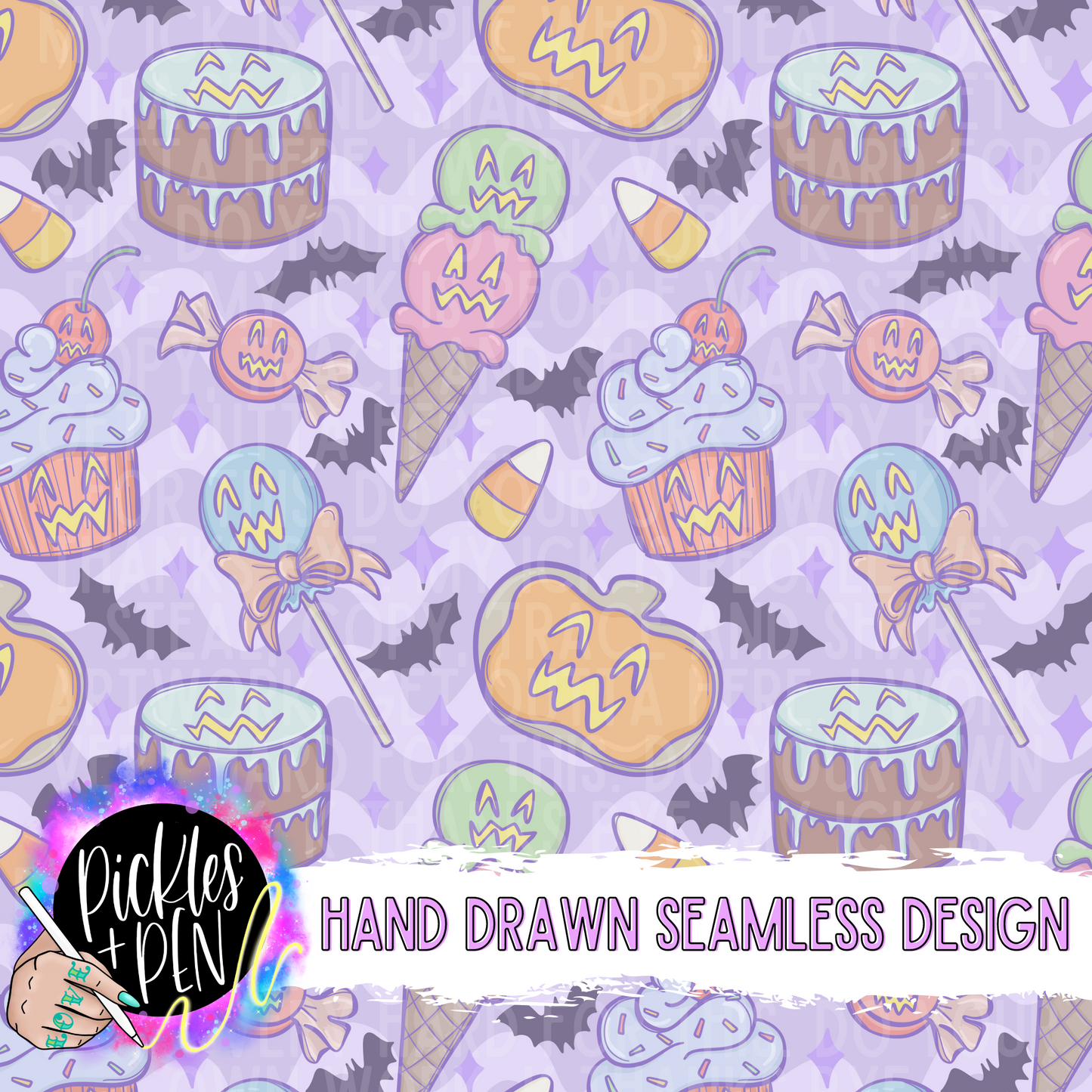 FREEBIE Pastel Halloween Treats Seamless File