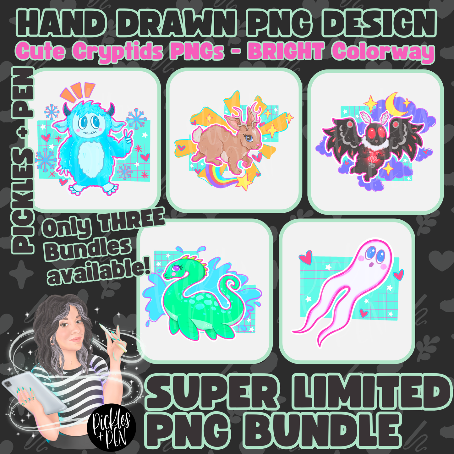 BRIGHT Cute Cryptids PNGs [LIMITED]