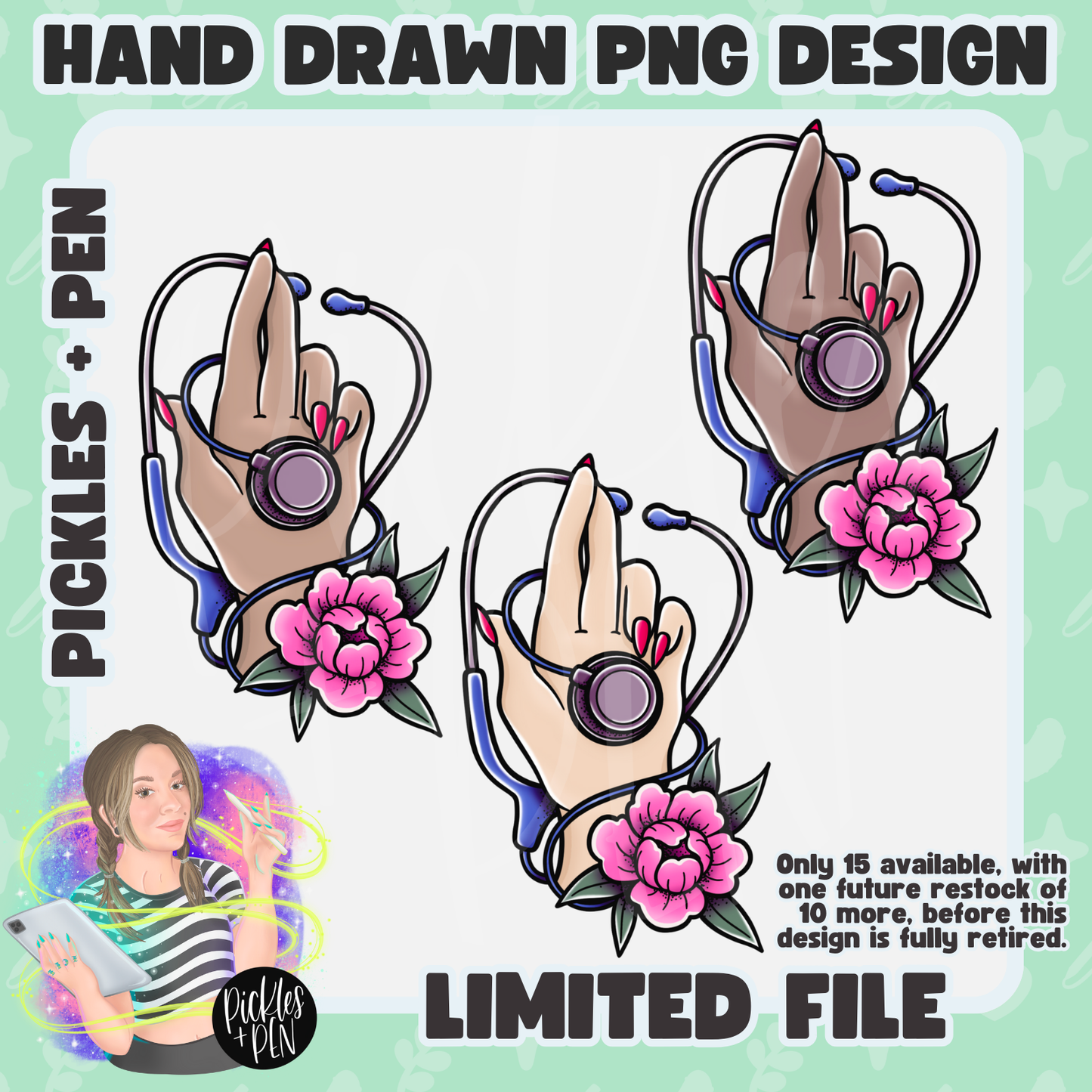 NURSING: Tattoo Flash Career Series COLORFUL PNGs [LIMITED]