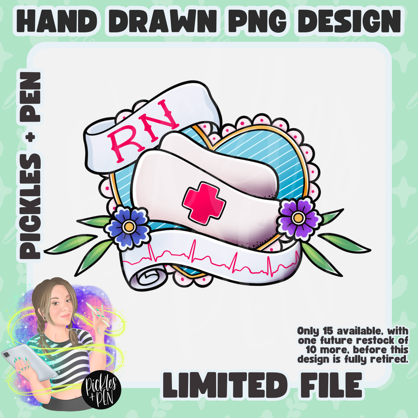 NURSING: Tattoo Flash Career Series COLORFUL PNGs [LIMITED]