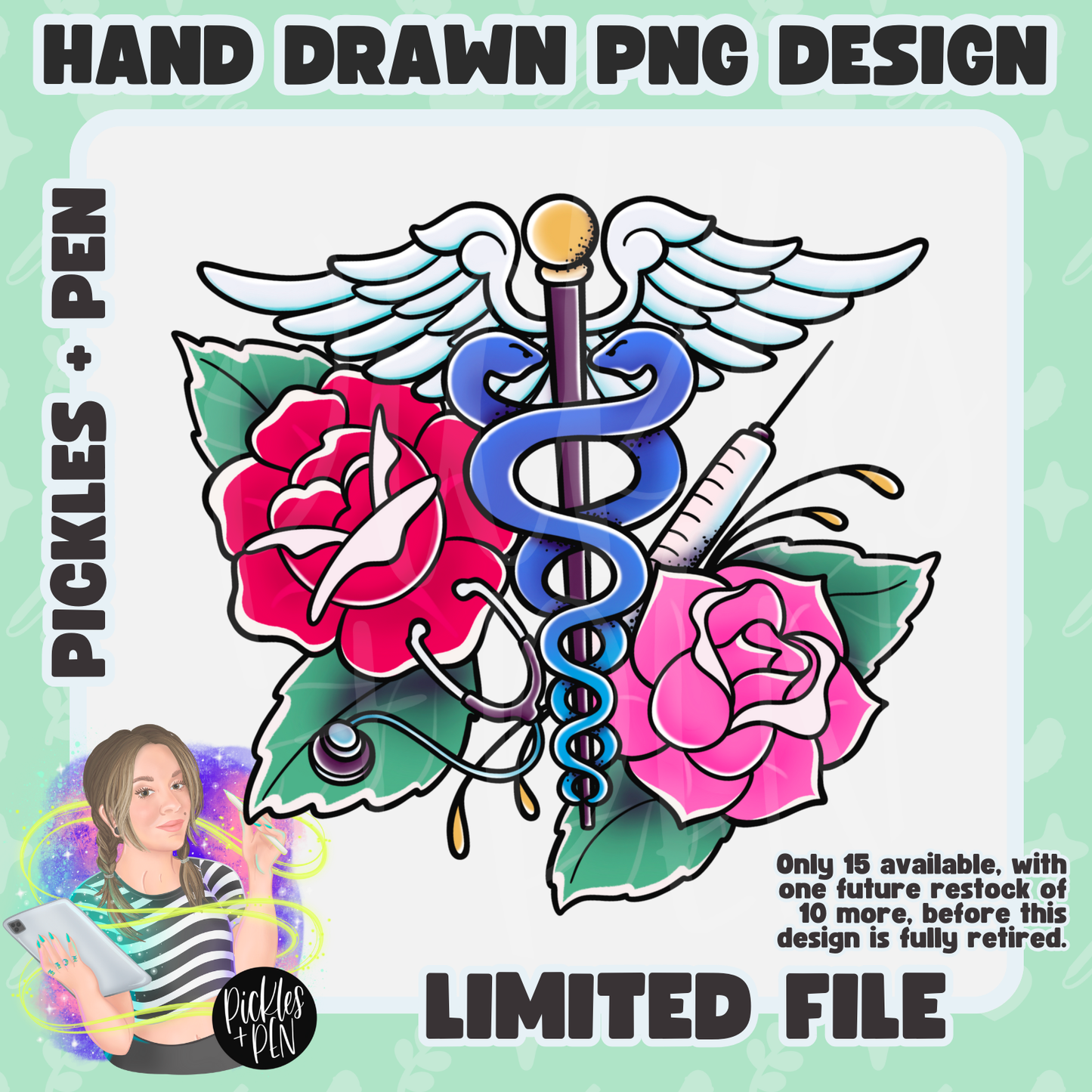 NURSING: Tattoo Flash Career Series COLORFUL PNGs [LIMITED]