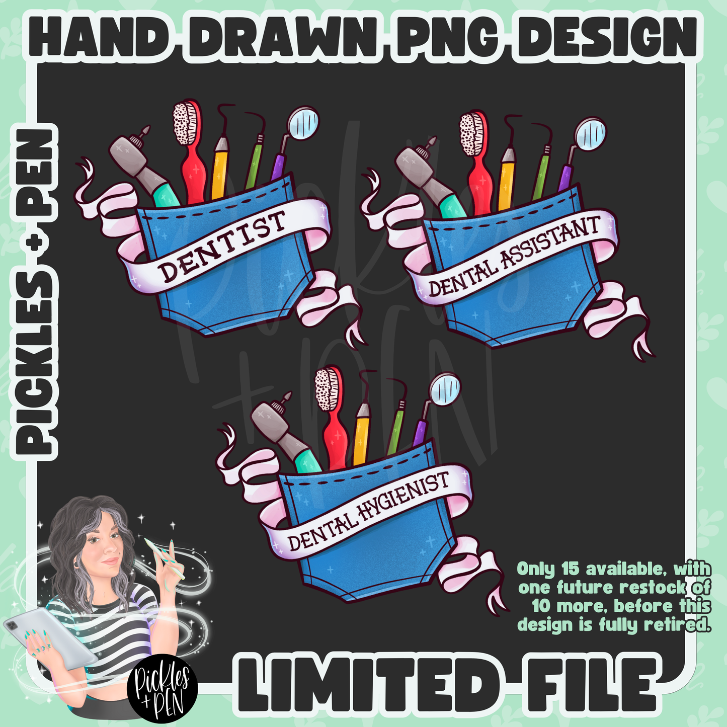 DENTAL Tattoo Flash Career Series PNGs [LIMITED]