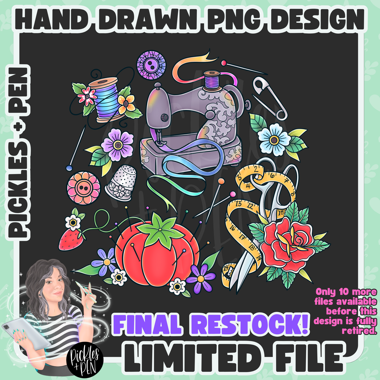 SEAMSTRESS Tattoo Flash Career Series PNGs [LIMITED]