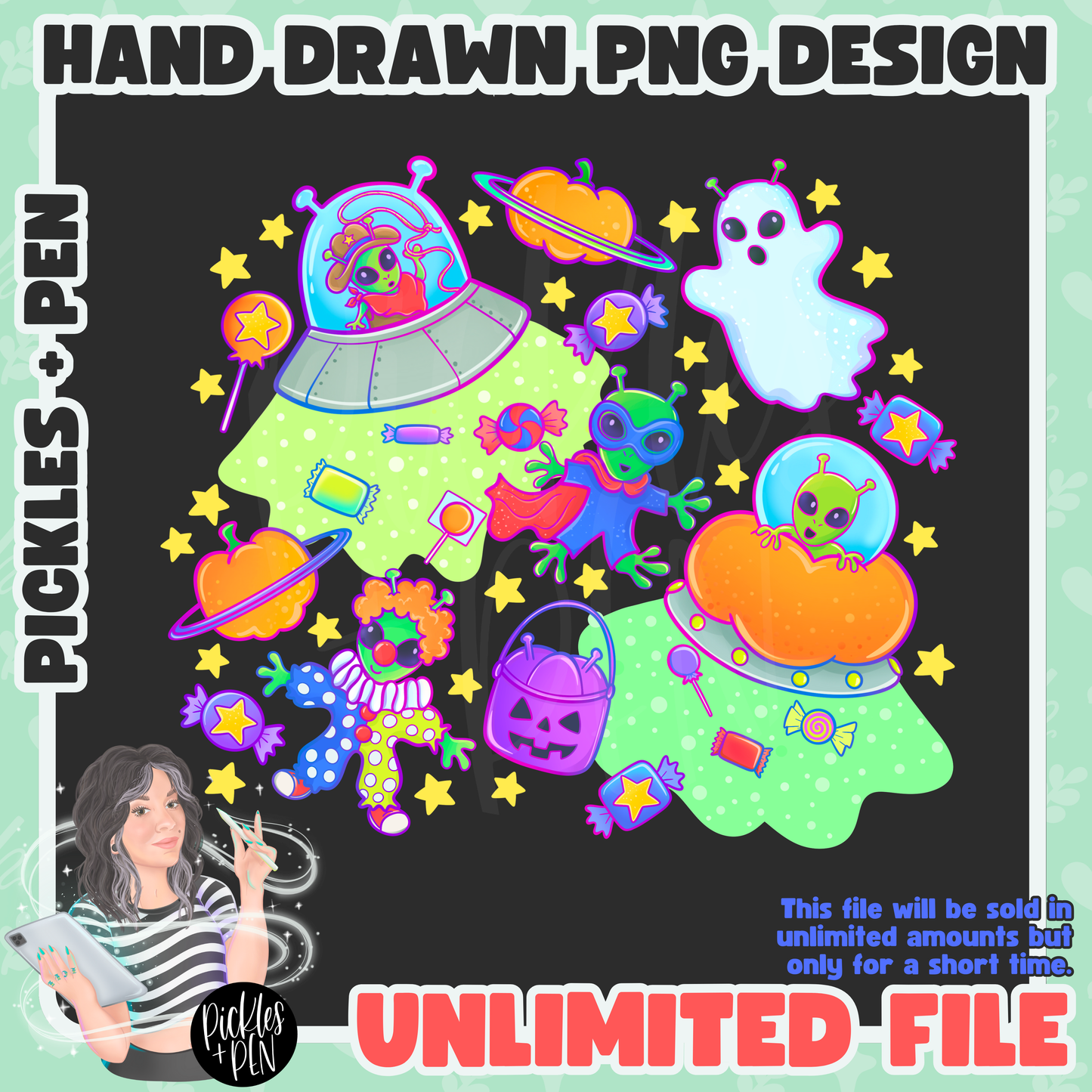 UFOs Trick Or Treating PNG [UNLIMITED] FIRST 30 for only $5!
