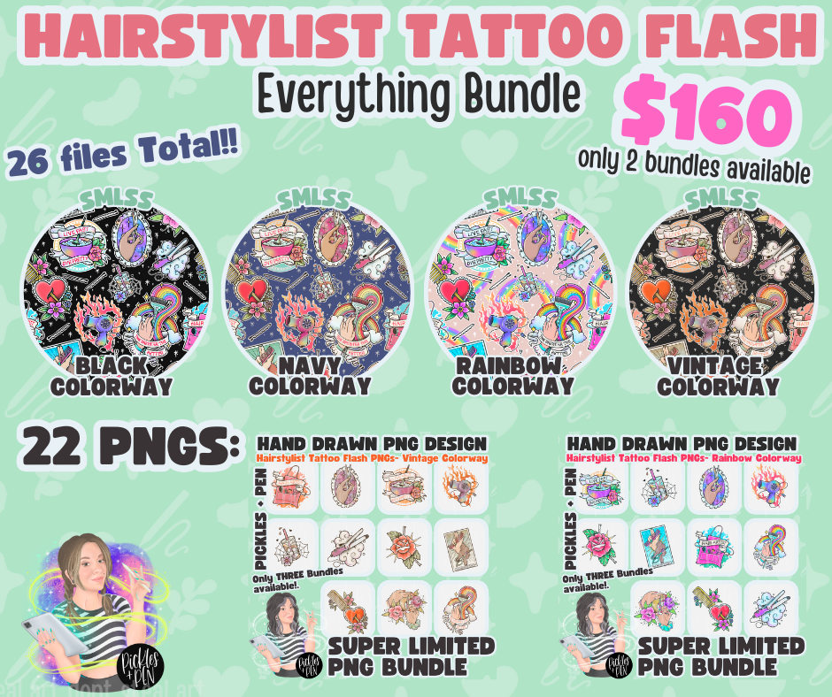 EVERYTHING BUNDLE "Tattoo Flash Hairstylist" [ONLY 2 AVAILABLE]