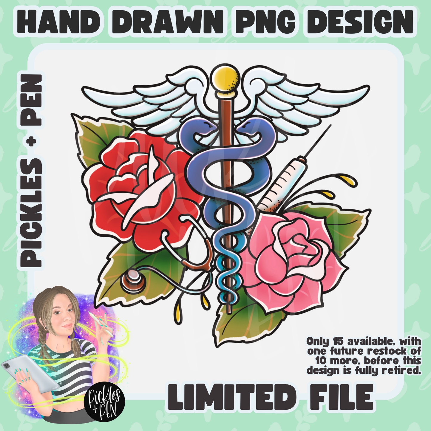 NURSING: Tattoo Flash Career Series DARK PNGs [LIMITED]