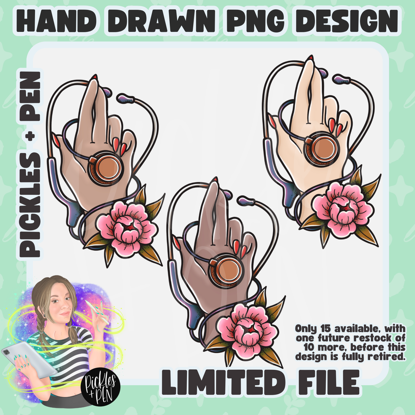 NURSING: Tattoo Flash Career Series DARK PNGs [LIMITED]