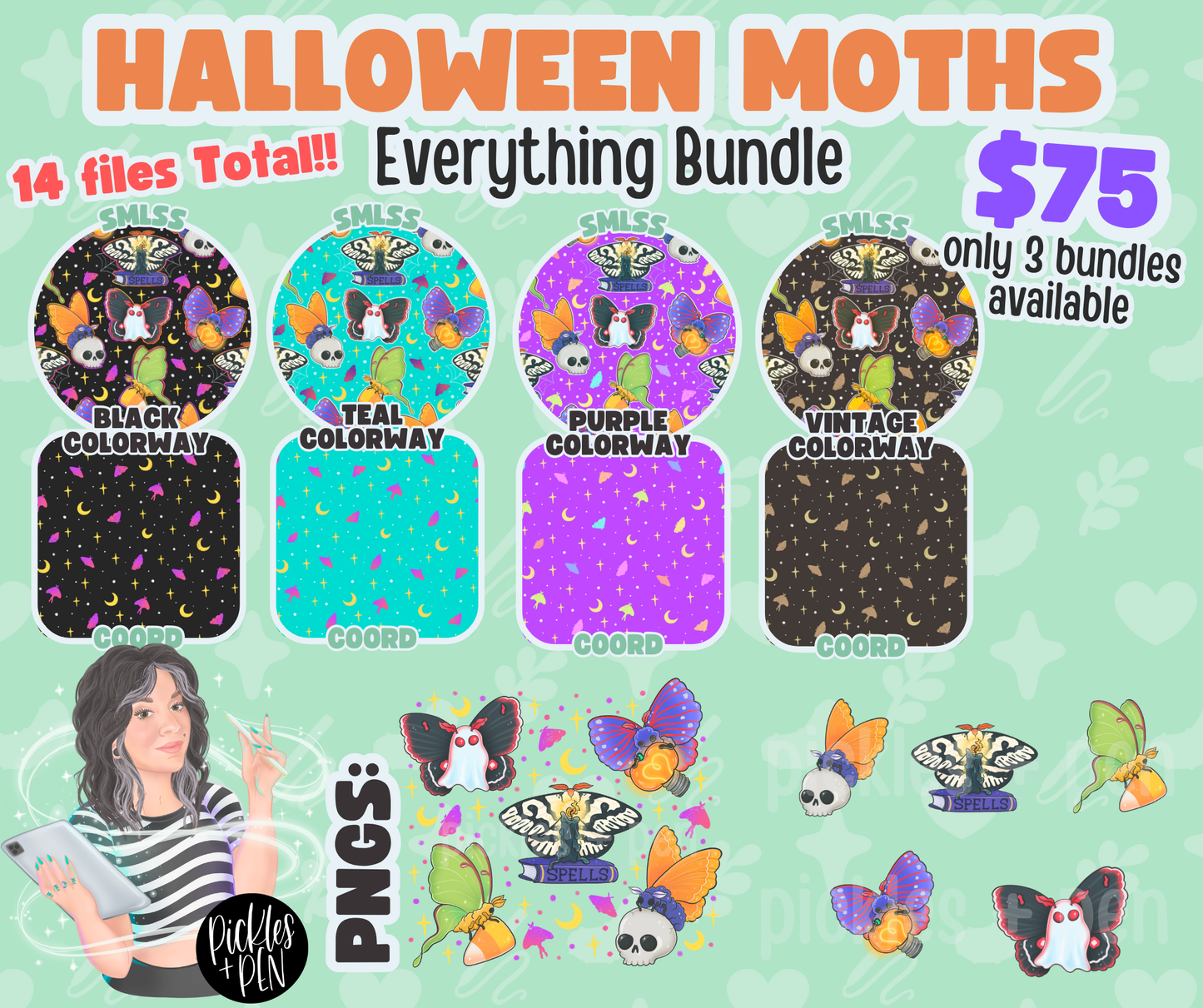 Halloween Moths EVERYTHING BUNDLE [ONLY THREE]