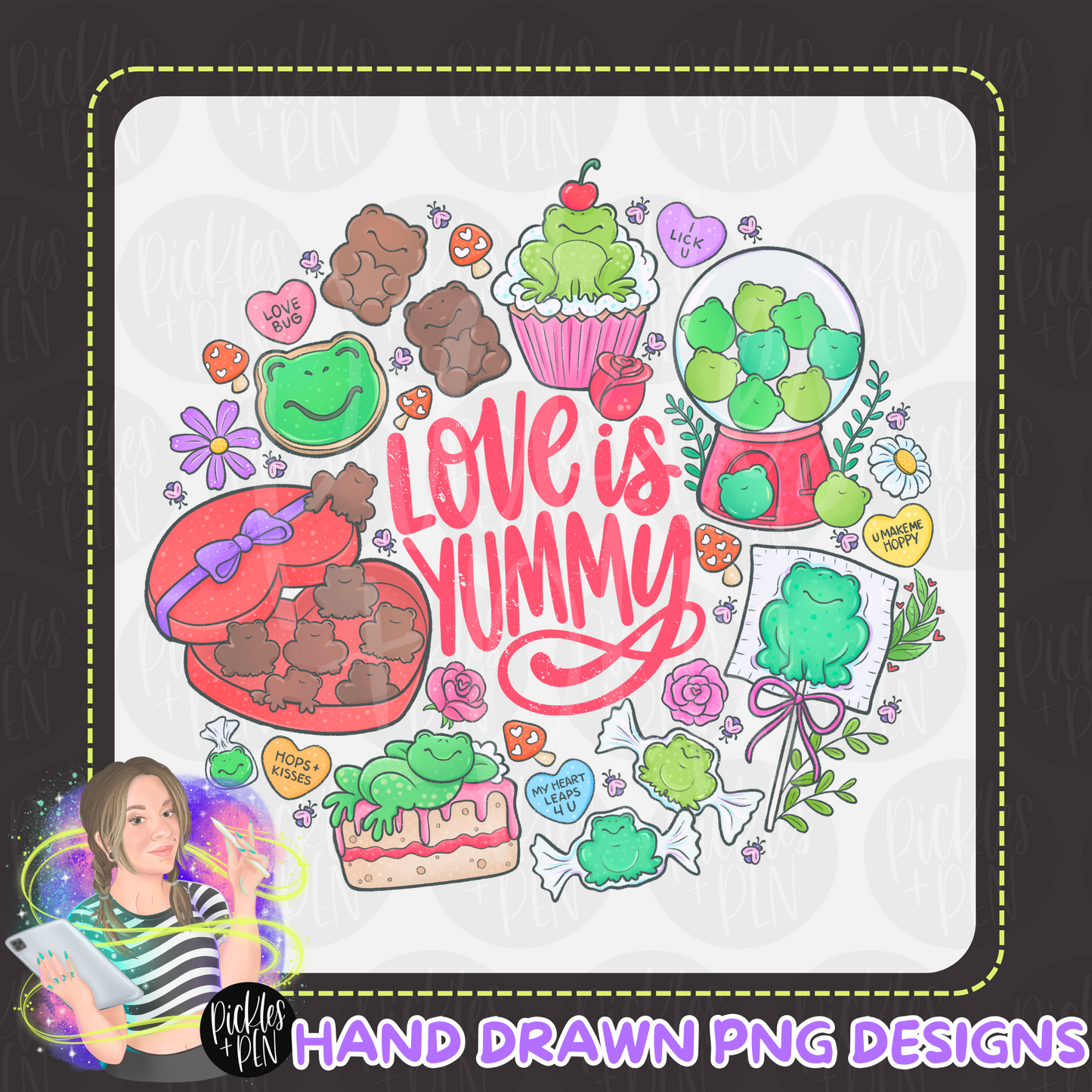 Valentine's Sweets Frogs PNGs [LIMITED]