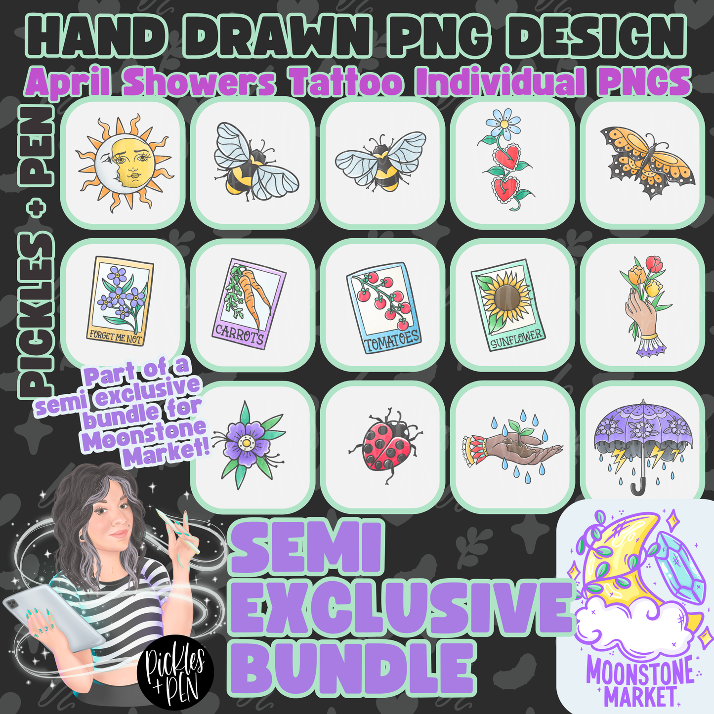April Showers Tattoo Flash Semi Exclusive BUNDLE [ONLY 1 LEFT]