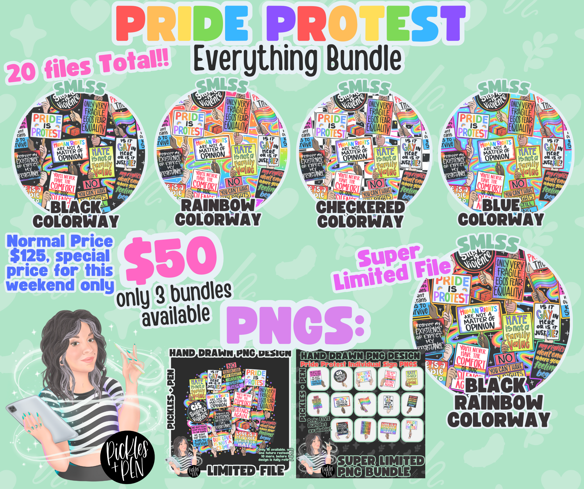 Pride Protest EVERYTHING BUNDLE [ONLY THREE] – PicklesAndPen