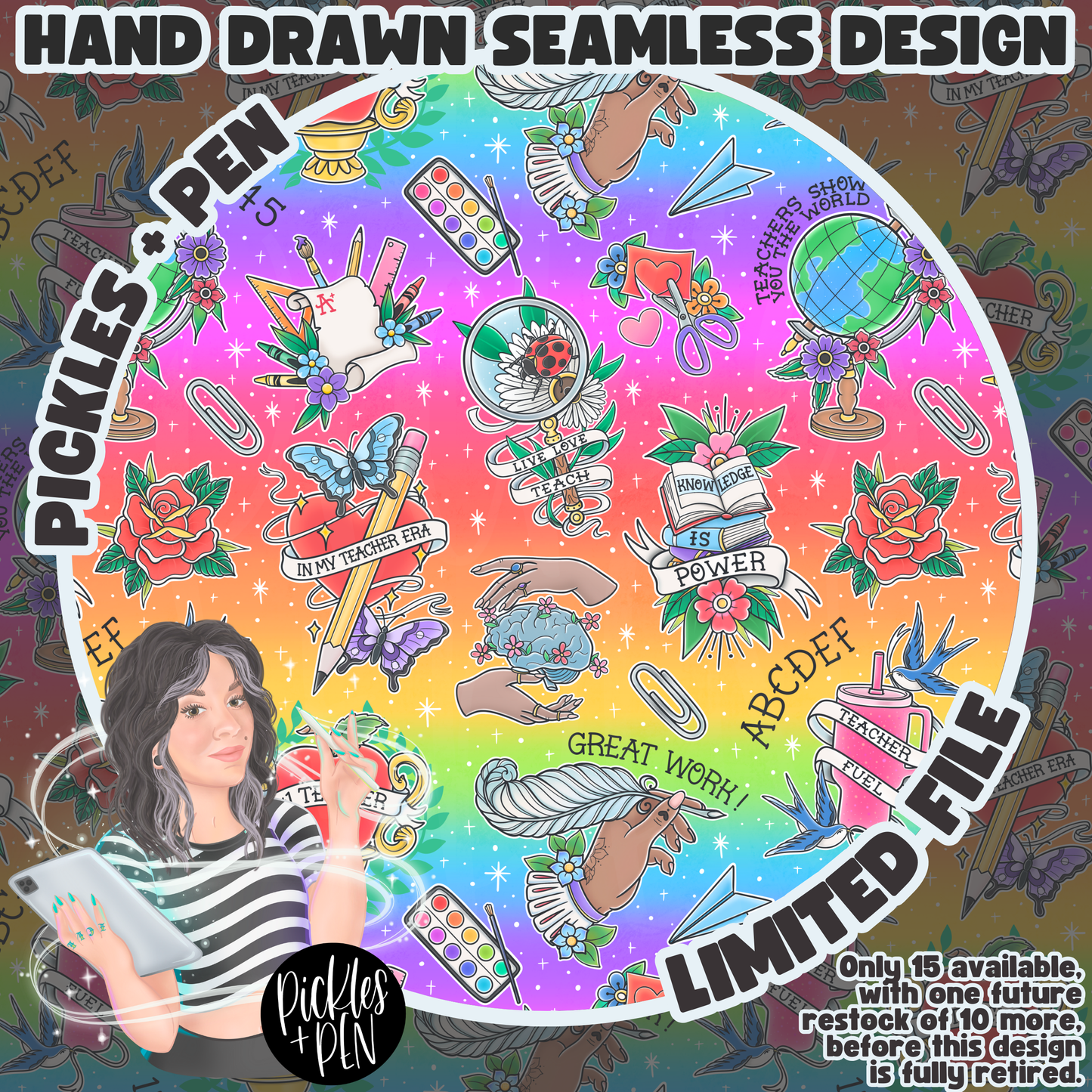 TEACHER Tattoo Flash Career Series SMLSS [LIMITED]
