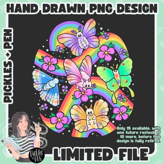 Rainbow Moths PNGs [LIMITED]