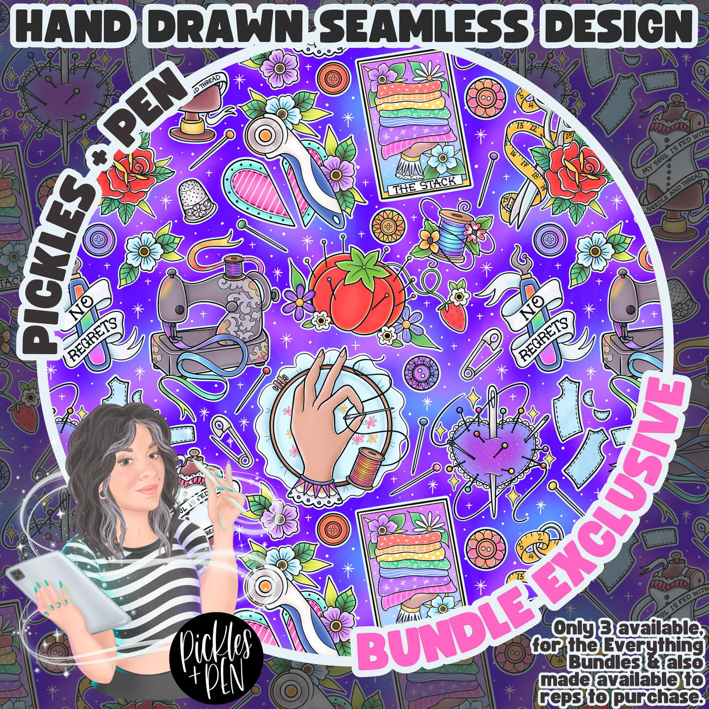 Teacher & Seamstress Tattoo Flash Career Series - [EXCLUSIVE COLORWAYS]