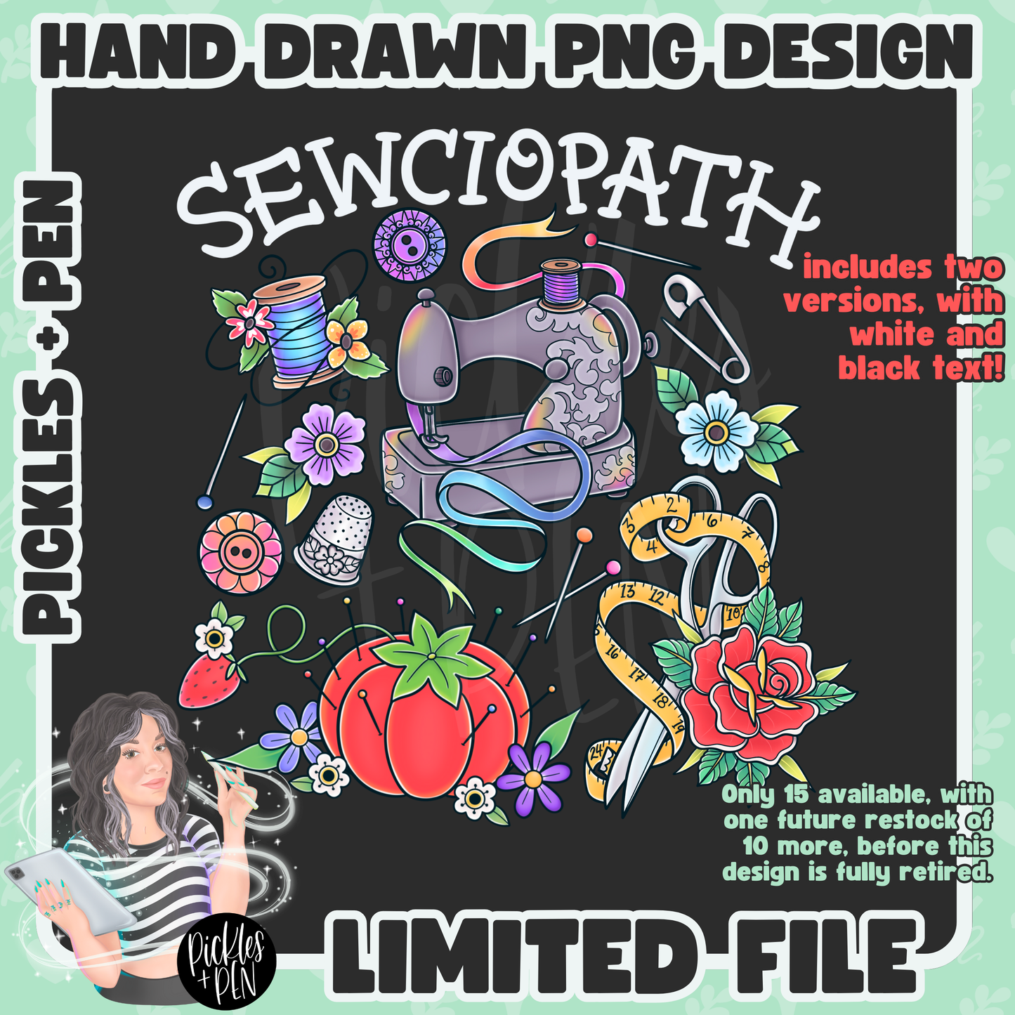 SEAMSTRESS Tattoo Flash Career Series PNGs [LIMITED]