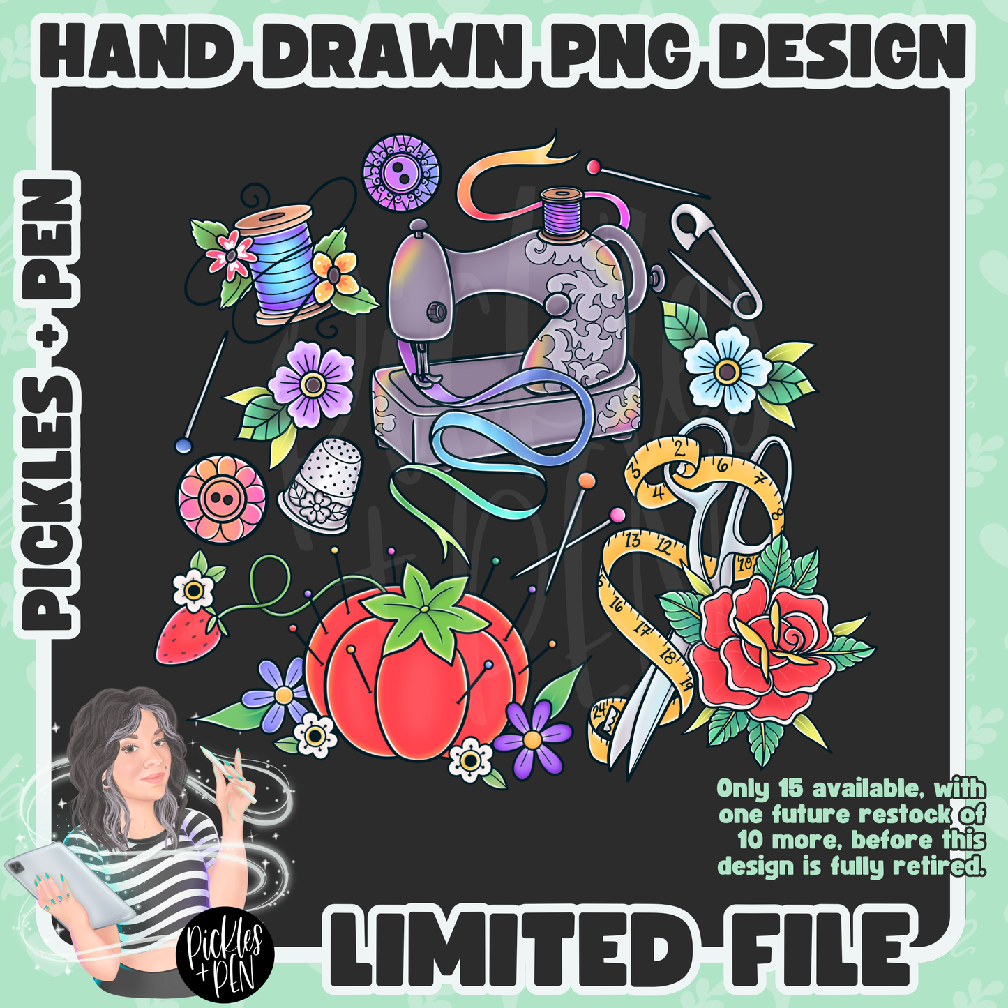 SEAMSTRESS Tattoo Flash Career Series PNGs [LIMITED]