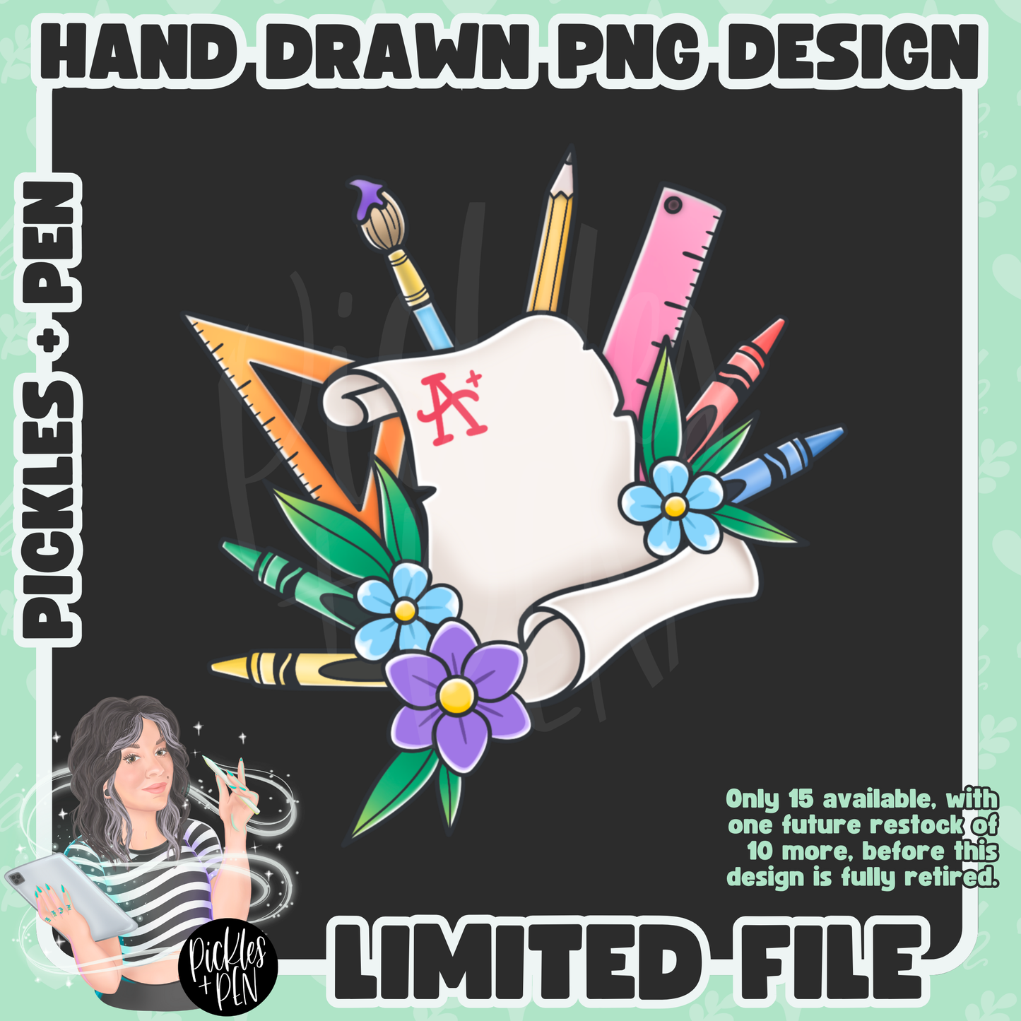 TEACHER Tattoo Flash Career Series PNGs [LIMITED]