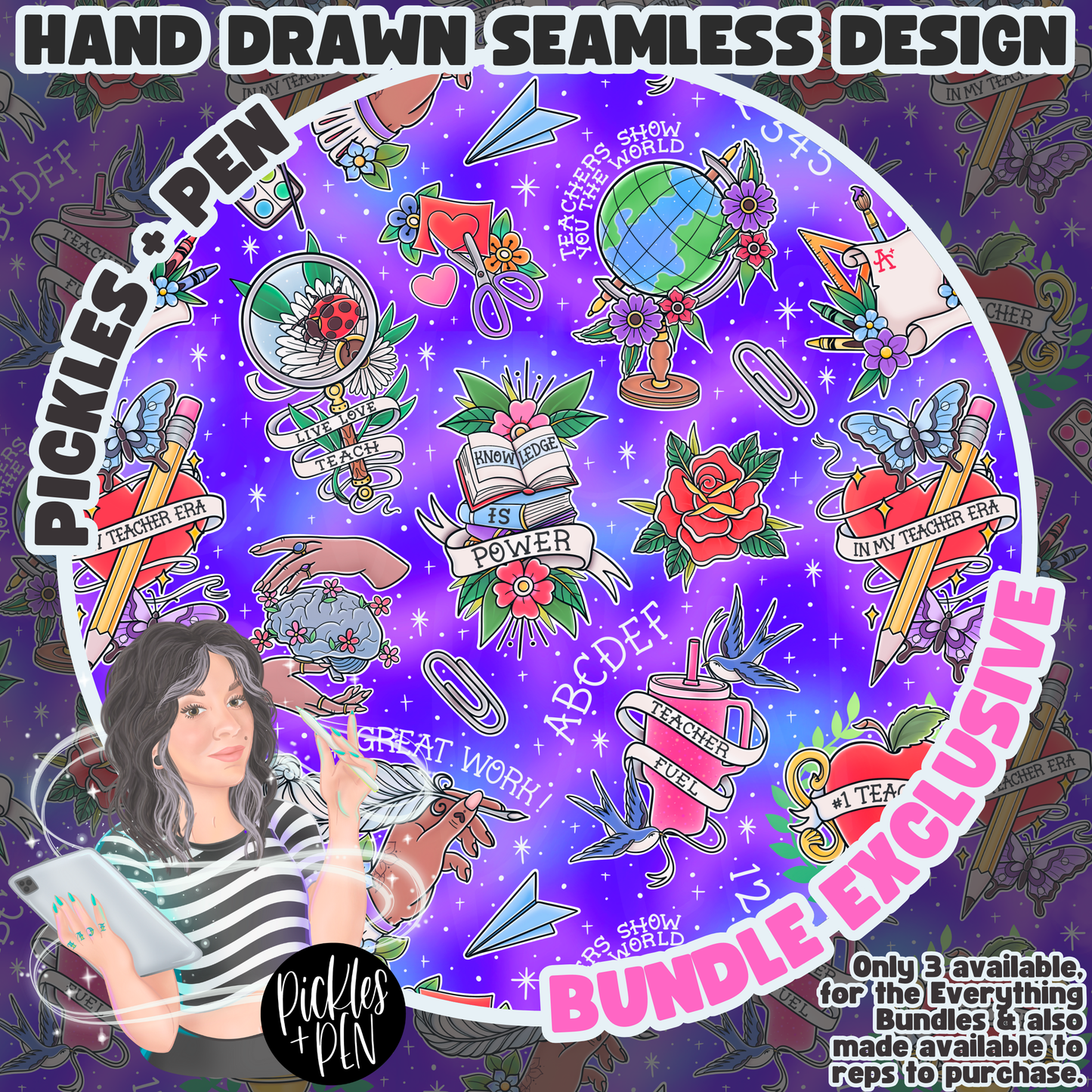 Teacher & Seamstress Tattoo Flash Career Series - [EXCLUSIVE COLORWAYS]