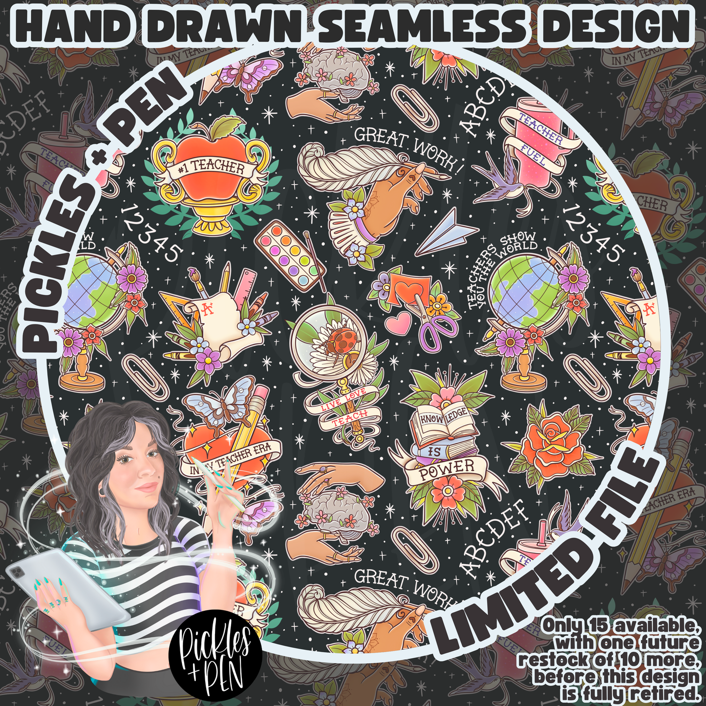 TEACHER Tattoo Flash Career Series SMLSS [LIMITED]